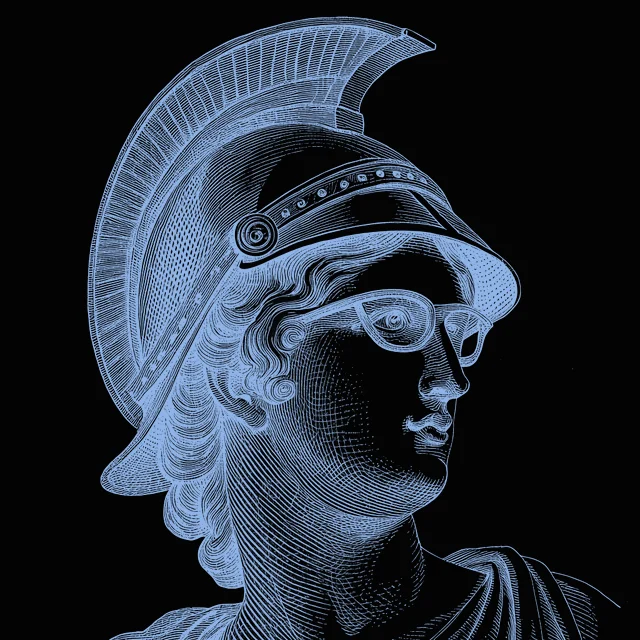 Retrato de Athena em gravura clássica